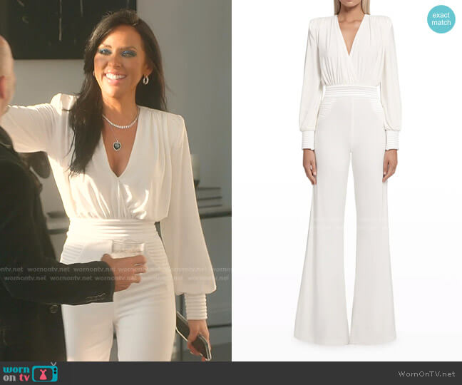 Zhivago Ready Jumpsuit with Satin Paneling worn by Vanessa Villela on Selling Sunset
