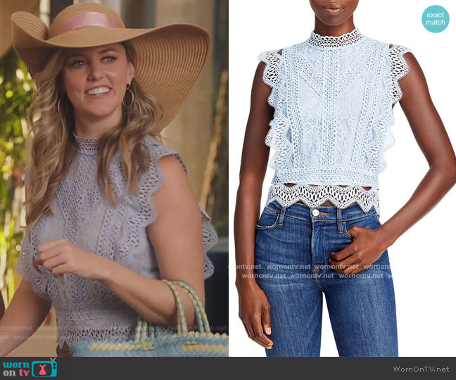 Lucy Paris Abigail Lace Cropped Top worn by Tami (Taylor Louderman) on Kenan