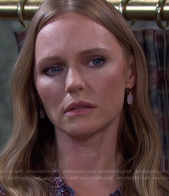 Abigail’s pink gold drop earrings on Days of our Lives