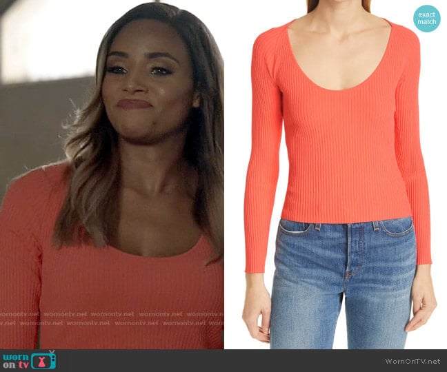 A.L.C. Brendan Top in Persimmon worn by Sophie Moore (Meagan Tandy) on Batwoman