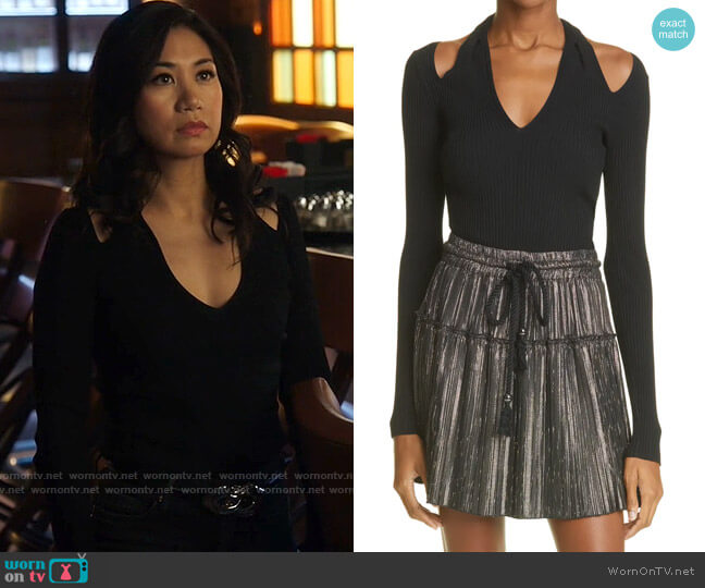 A.L.C. Jackson Top worn by Melody Bayani (Liza Lapira) on The Equalizer