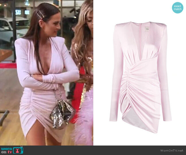 Alexandre Vauthier Ribbed Knit Ruched Style Dress worn by Lisa Barlow on The Real Housewives of Salt Lake City
