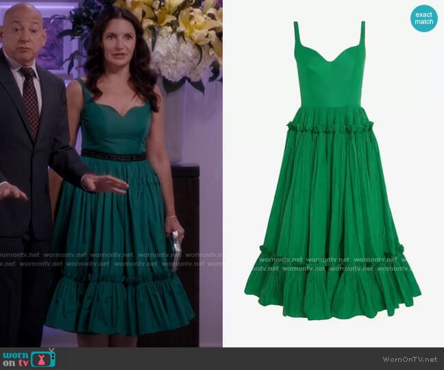 Alexander McQueen Sweetheart Midi Dress worn by Charlotte York (Kristin Davis) on And Just Like That