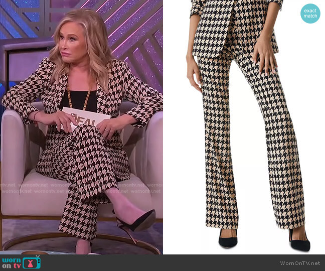 Alice + Olivia Houndstooth Print Slim Fit Pants