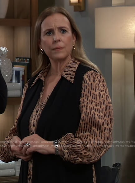 Laura’s leopard print top on General Hospital