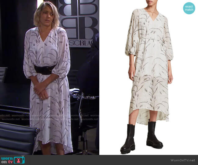 All Saints Joelle Tie Waist Georgette Dress worn by Nicole Walker (Arianne Zucker) on Days of our Lives