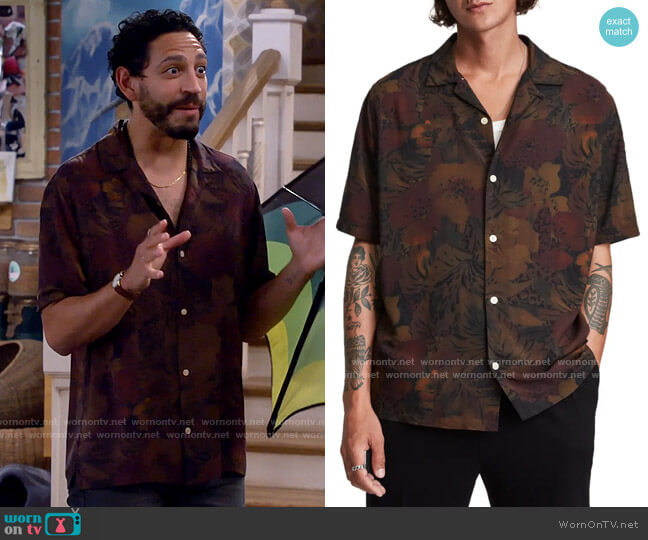All Saints Wailea Shirt worn by Oscar (Christopher Rivas) on Call Me Kat