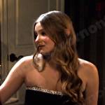 Allie’s black embellished strapless dress on Days of our Lives