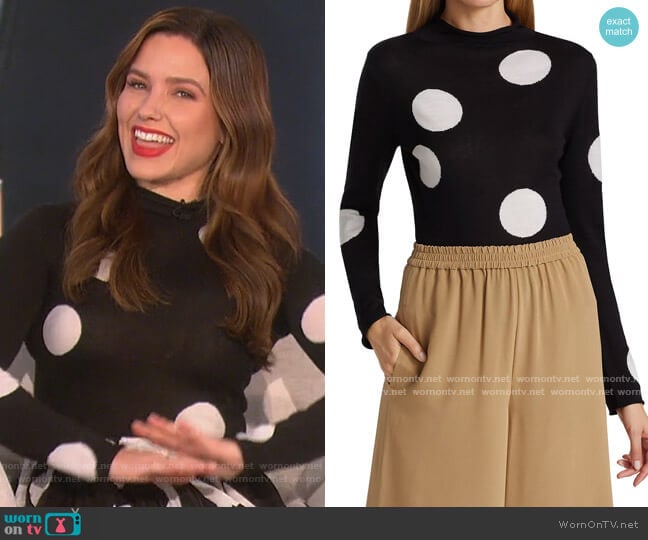 Carolina Herrera Polka Dot Knit Turtleneck