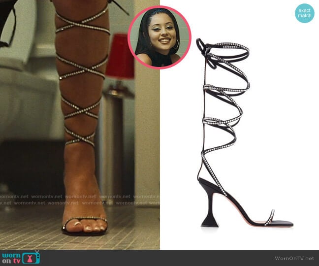 Amina Muaddi x AWGE LSD Gladi Sandals worn by Maddy Perez (Alexa Demie) on Euphoria
