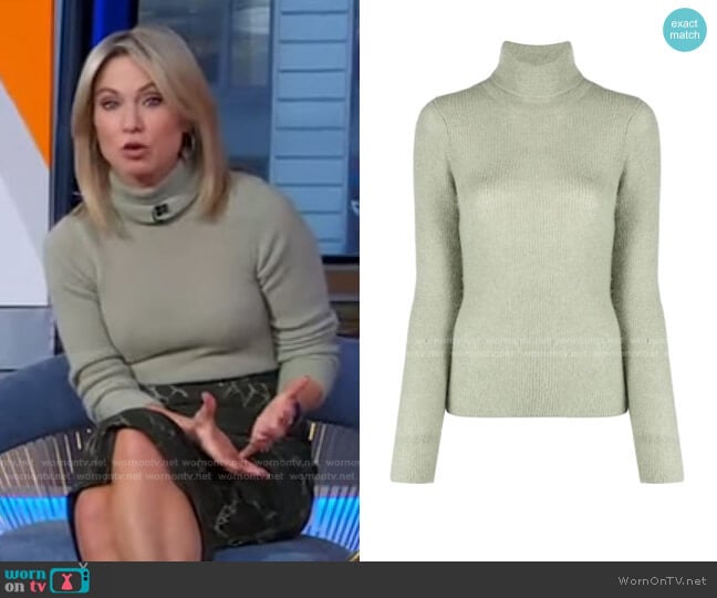 Ba&Sh Bolly Knitted Jumper worn by Amy Robach on Good Morning America