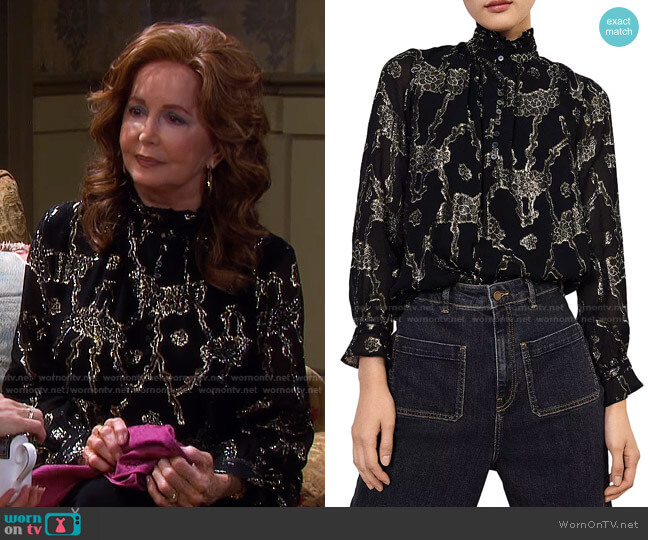 Ba&Sh Droo Blouse worn by Maggie Horton (Suzanne Rogers) on Days of our Lives
