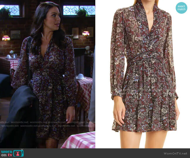 Ba&Sh Giani Long Sleeve Minidress worn by Chloe Lane (Nadia Bjorlin) on Days of our Lives