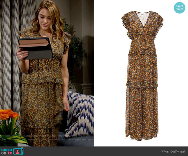ba&sh Samanta Dress worn by Summer Newman (Hunter King) on The Young and the Restless