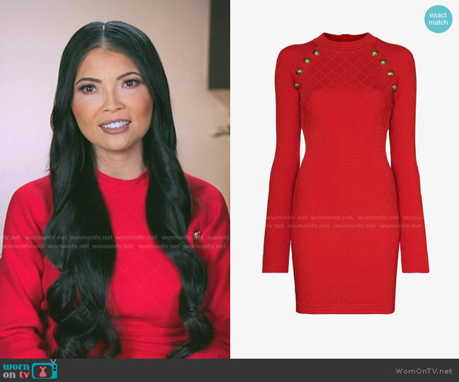 Balmain Diamond Knit Mini Dress worn by Jennie Nguyen on The Real Housewives of Salt Lake City