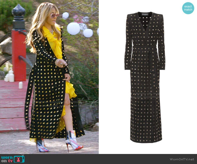 Balmain Suede Maxi Coat worn by Mary Cosby on The Real Housewives of Salt Lake City