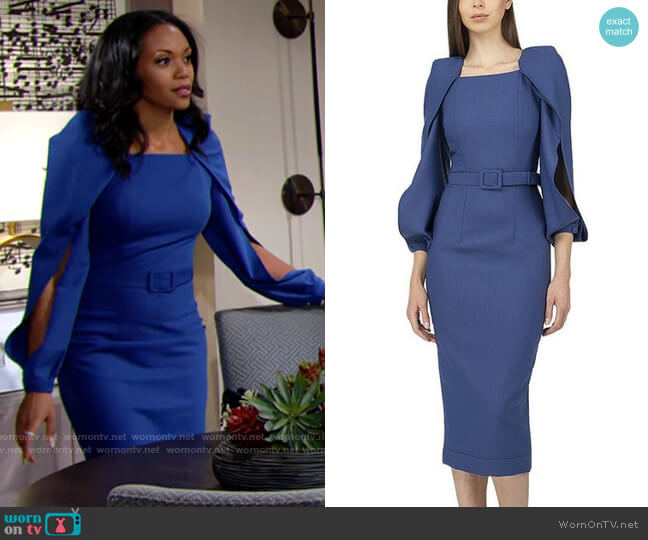 BGL Cape Sleeve Dress worn by Amanda Sinclair (Mishael Morgan) on The Young and the Restless