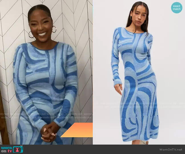 House of Sunny Blue Moon Midi Dress worn by Makho Ndlovu on Today