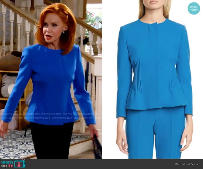 BOSS Jetucka Pintuck Jacket worn by Sheila (Swoosie Kurtz) on Call Me Kat