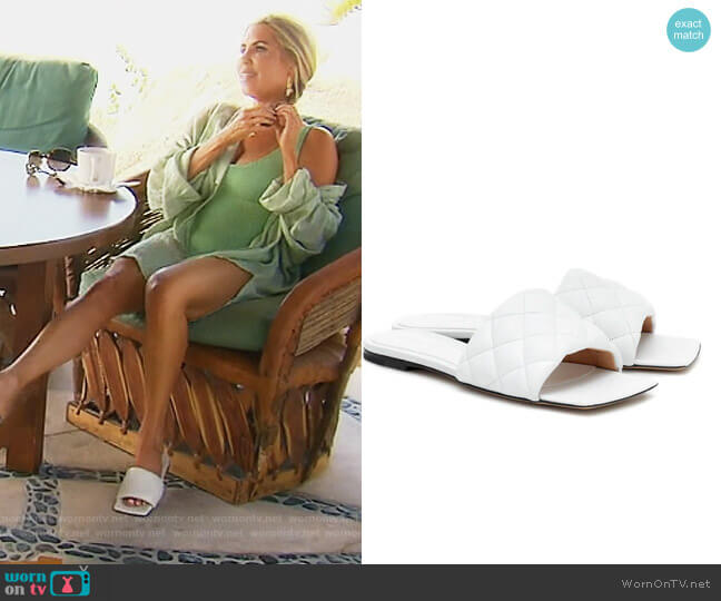 Bottega Veneta Padded leather sandals worn by Dr. Jen Armstrong on The Real Housewives of Orange County