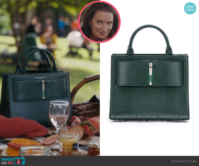 Brandon Blackwood Medium Kuei Forest Green Bag worn by Charlotte York (Kristin Davis) on And Just Like That
