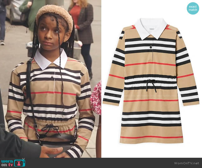 Burberry Girl's Checkered Drawstring Shirt Dress worn by Aubrey Williams (Dani Lane) on Kenan