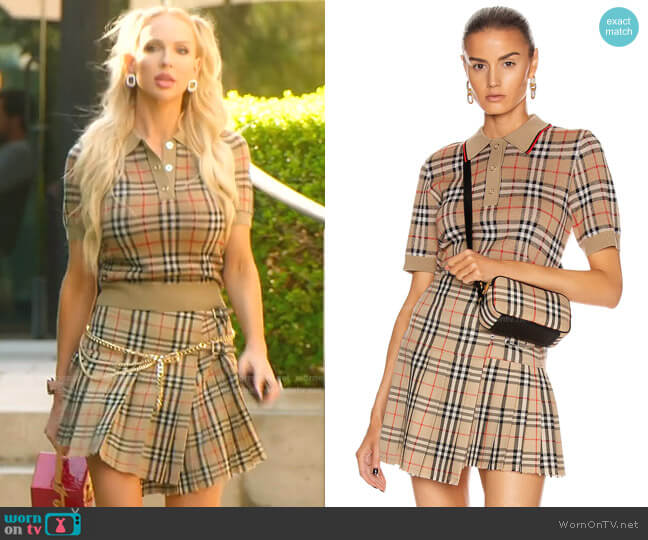 Burberry Belted Mini Skirt worn by Christine Quinn on Selling Sunset