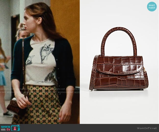 By Far Nutella crocodile-embossed mini bag worn by Lexi Howard (Maude Apatow) on Euphoria
