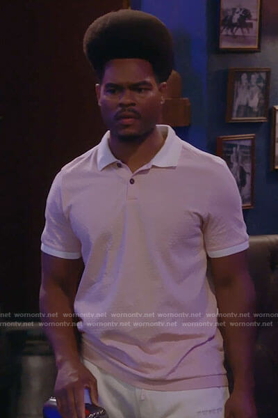 Carter’s pink polo shirt on Call Me Kat