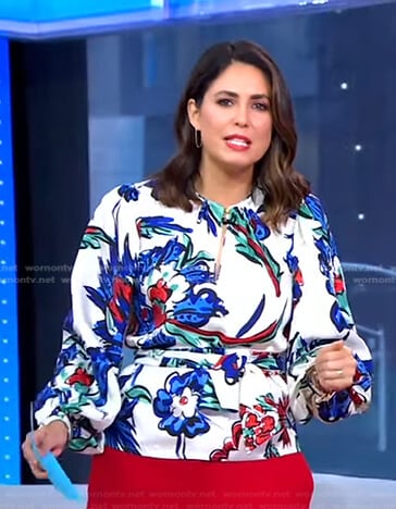 Cecilia’s white floral blouse on Good Morning America
