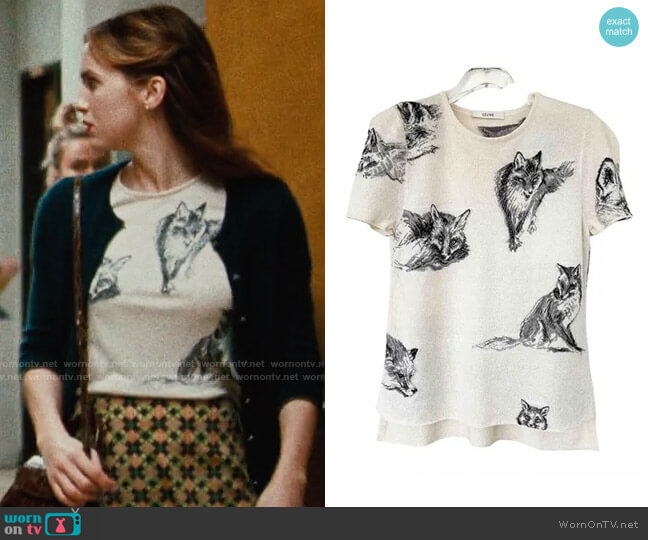 Celine Silk T-shirt worn by Lexi Howard (Maude Apatow) on Euphoria