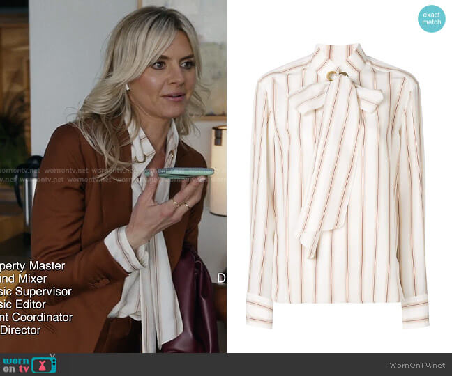 Chloe Striped print shirt worn by Amy (Eliza Coupe) on Pivoting