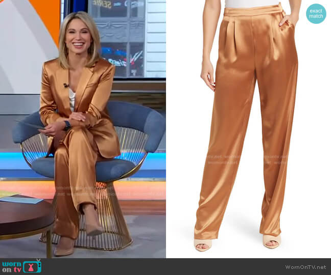 Cinq a Sept Khloe Satin Blazer worn by Amy Robach on Good Morning America