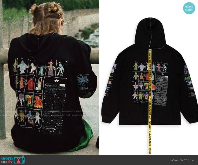 Claire Barrow Aliens Hoodie worn by Jules Vaughn (Hunter Schafer) on Euphoria