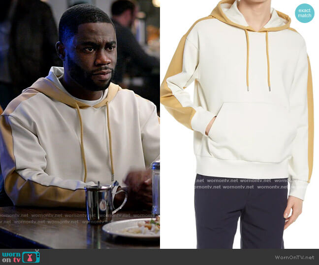 Club Monaco Colorblock Double Face Hoodie worn by James (Garrick Bernard) on Single Drunk Female