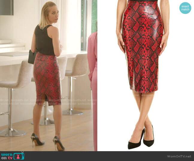 Commando Animal Midi Skirt worn by Mary Fitzgerald on Selling Sunset