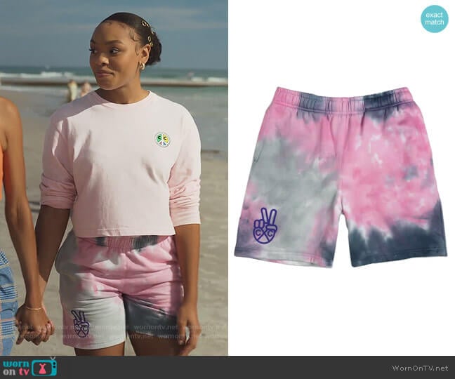 Cross Colours Be Part of the Movement Shorts worn by Nikki Vaughn (Alana Bright) on Our Kind of People