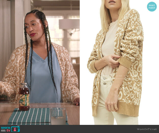 Current/Elliott The Oversized Cardigan worn by Rainbow Johnson (Tracee Ellis Ross) on Black-ish
