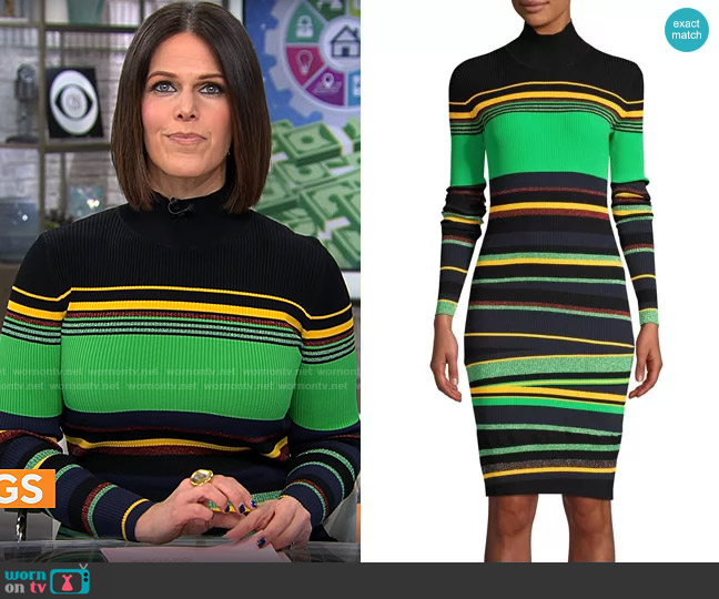 Diane von Furstenberg Finn Striped Dress worn by Dana Jacobson on CBS Mornings