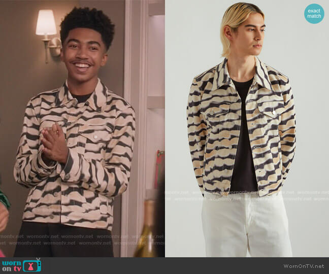 Dries Van Noten Virth Jacket in Ecru worn by Jack Johnson (Miles Brown) on Black-ish