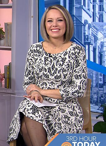 Dylan’s black and white lace dress on Today