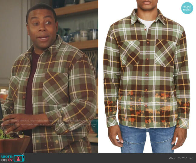 Eleven Paris Plaid Button-Up Shirt worn by Kenan Williams (Kenan Thompson) on Kenan