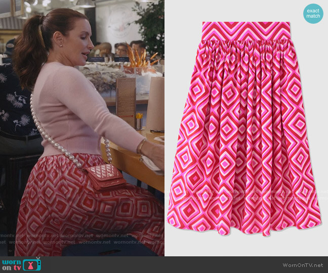 Eliza Christoph Njeri Pink Geo Skirt worn by Charlotte York (Kristin Davis) on And Just Like That