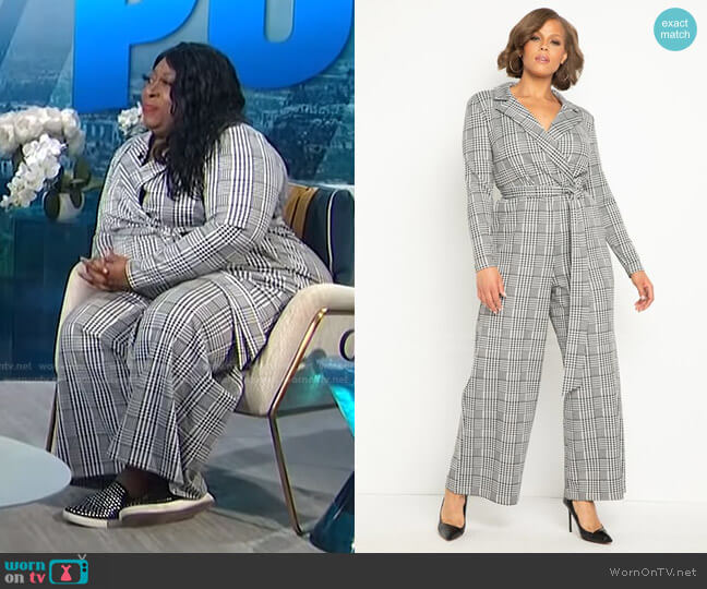 Eloquii Wide Leg Jumpsuit with Lapel worn by Loni Love on E! News
