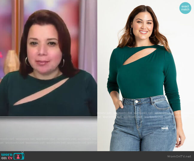 Eloquii Long Sleeve Cutout Tee worn by Ana Navarro on The View