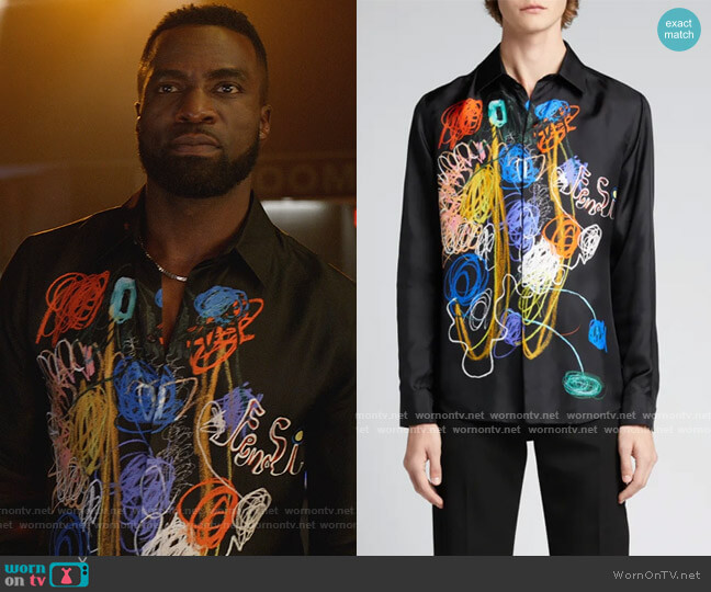 Fendi Scribble Logo Sport Shirt