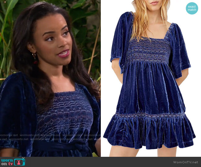 Free People Easy To Love Mini Dress in Shaded Lake