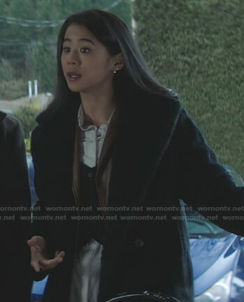 George’s black fur coat on Nancy Drew