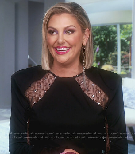 Gina’s black confessional dress on The Real Housewives of Orange County