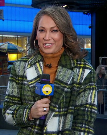 Ginger’s green plaid coat on Good Morning America